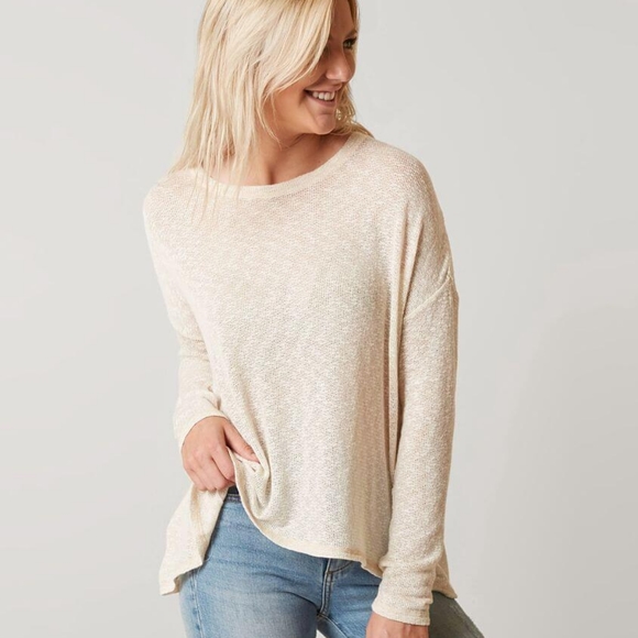 Buckle Coco and Jaimeson cream tulip back knit top size large - Picture 1 of 10